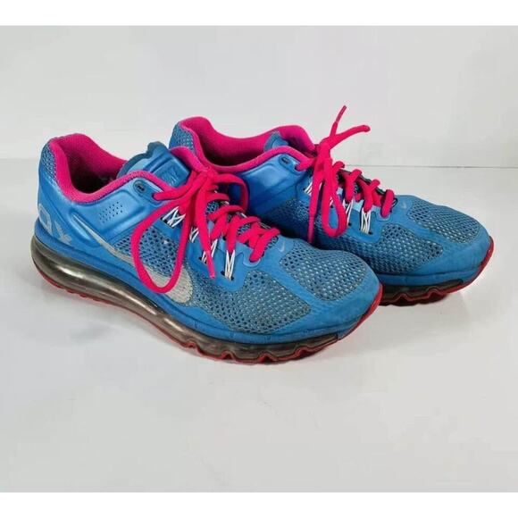 Nike Air Max 555753-402 8.5 Women’s Running Shoes Blue Silver And Pink - Picture 1 of 4